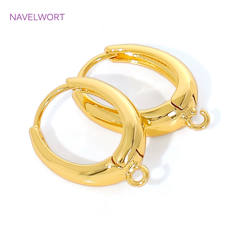 Art Craft Diy - 18K Gold Plated Brass Earwires Fasteners,Oval