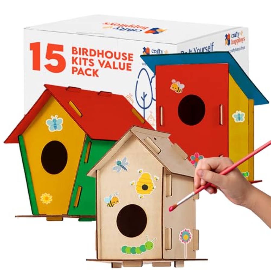 Art & Craft Paper Ideas - Kit - Unfinished Wood Bird Houses