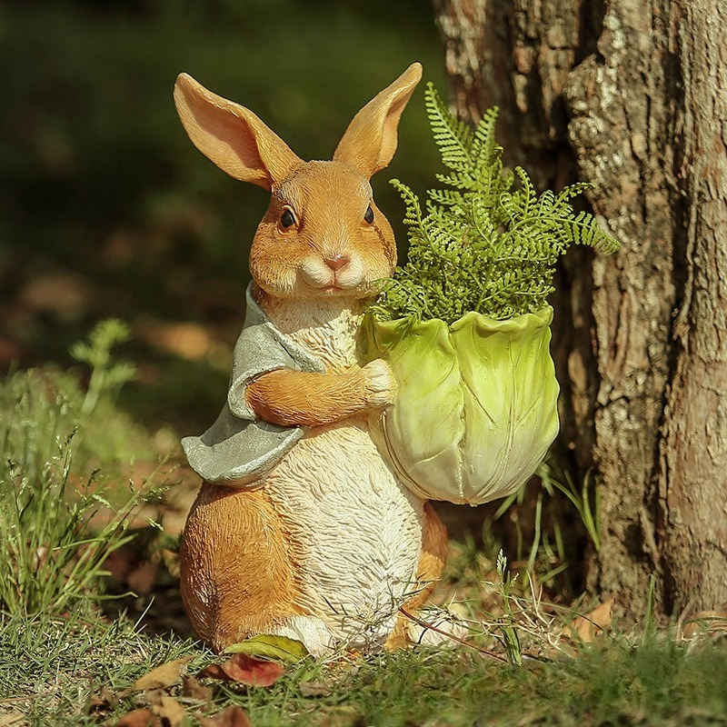 Art Craft Resin - Outdoor Garden Statues Rabbit Family Resin