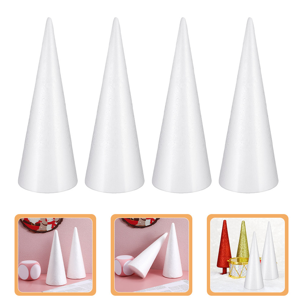 Art Craft Project - 4Pcs Foam Cones Solid Polystyrene Material