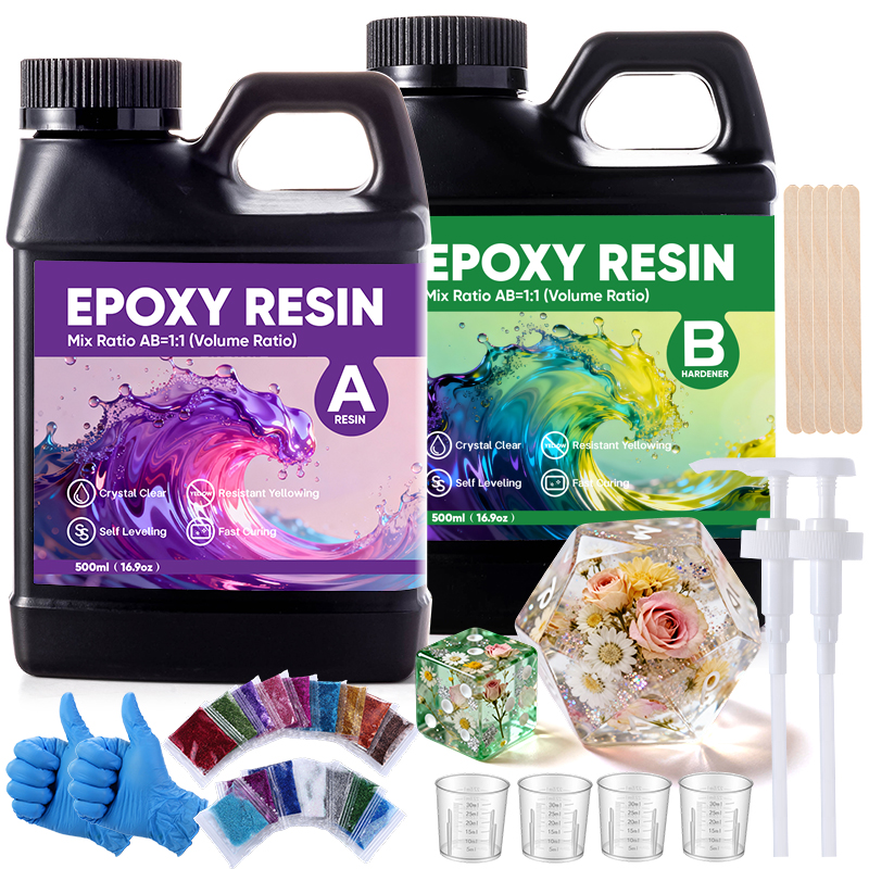The Art And Craft Of Jewelry - Epoxy Resin Kit, 500/1000ml Crystal Clear,