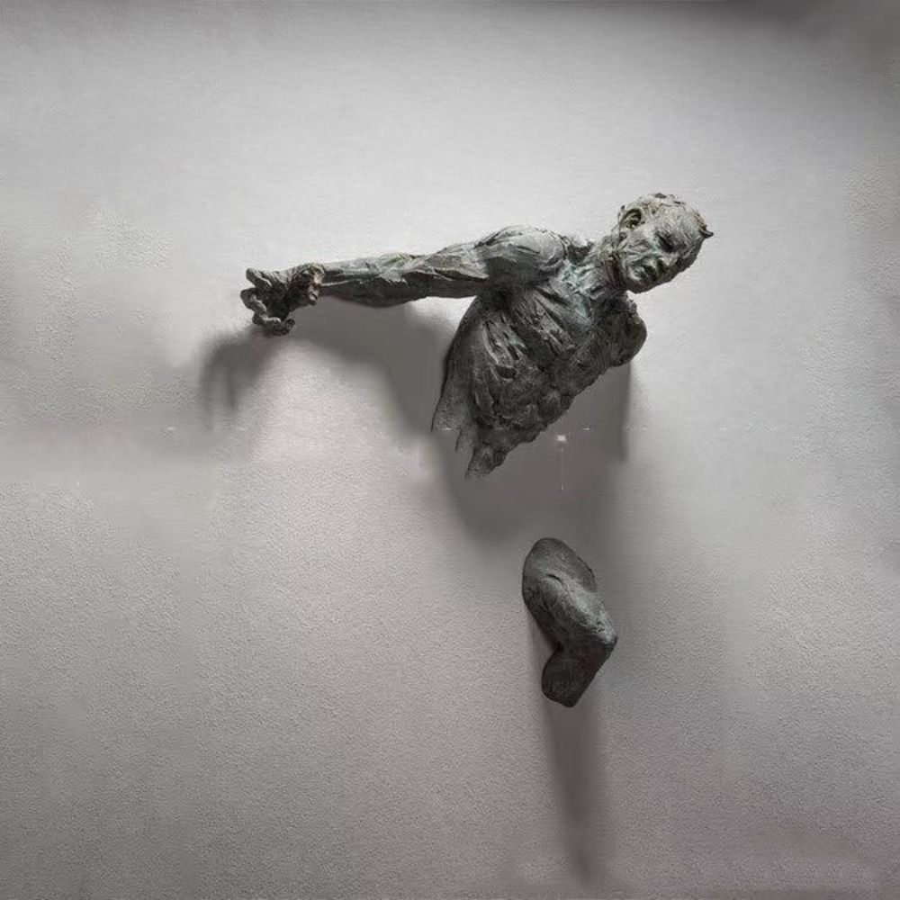 Art Craft Movement - Simple 3D Wall-through Figure Statue Resin