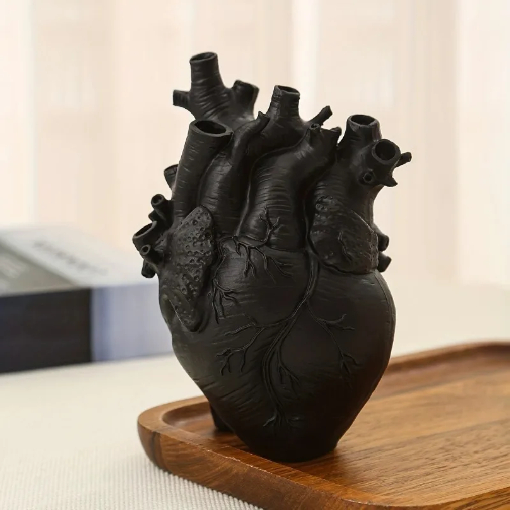 Black Anatomical Heart Vase Ha - Art Craft Movement 리뷰 및 가격