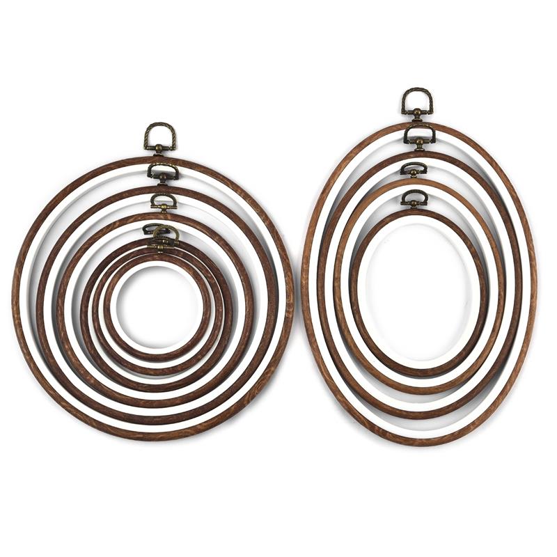 Round Oval Wooden Color Embroi - Embroidery Hoop Kit 리뷰 및 가격