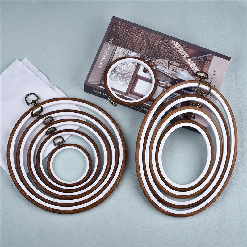 Round Oval Wooden Color Embroi - Embroidery Hoop Kit 리뷰 및 가격