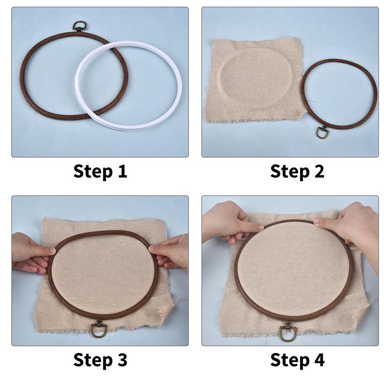Round Oval Wooden Color Embroi - Embroidery Hoop Kit 리뷰 및 가격
