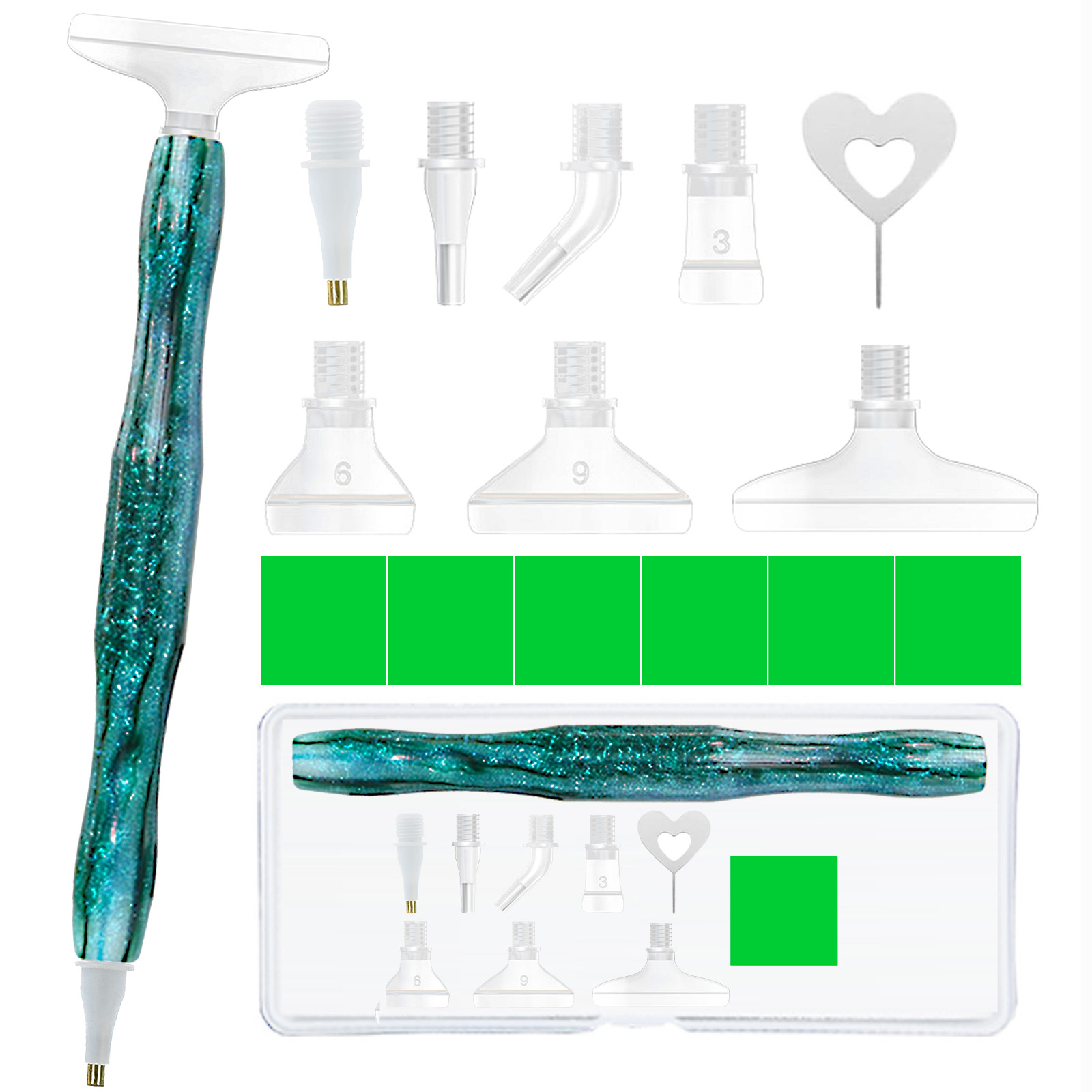 Diamond Paintbrush Set (Green) - Art Craft Resin 리뷰 및 가격