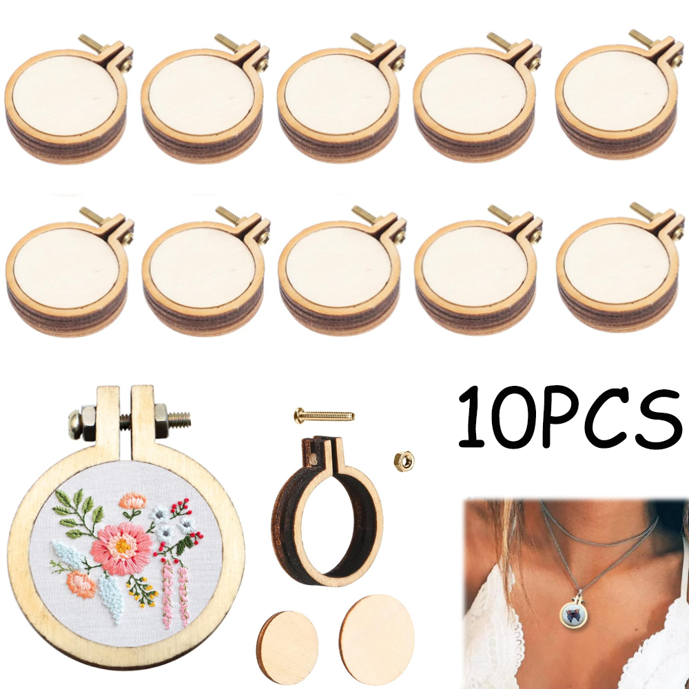 10Pcs/Set Wooden Mini Embroide - Embroidery Hoop Kit 리뷰 및 가격