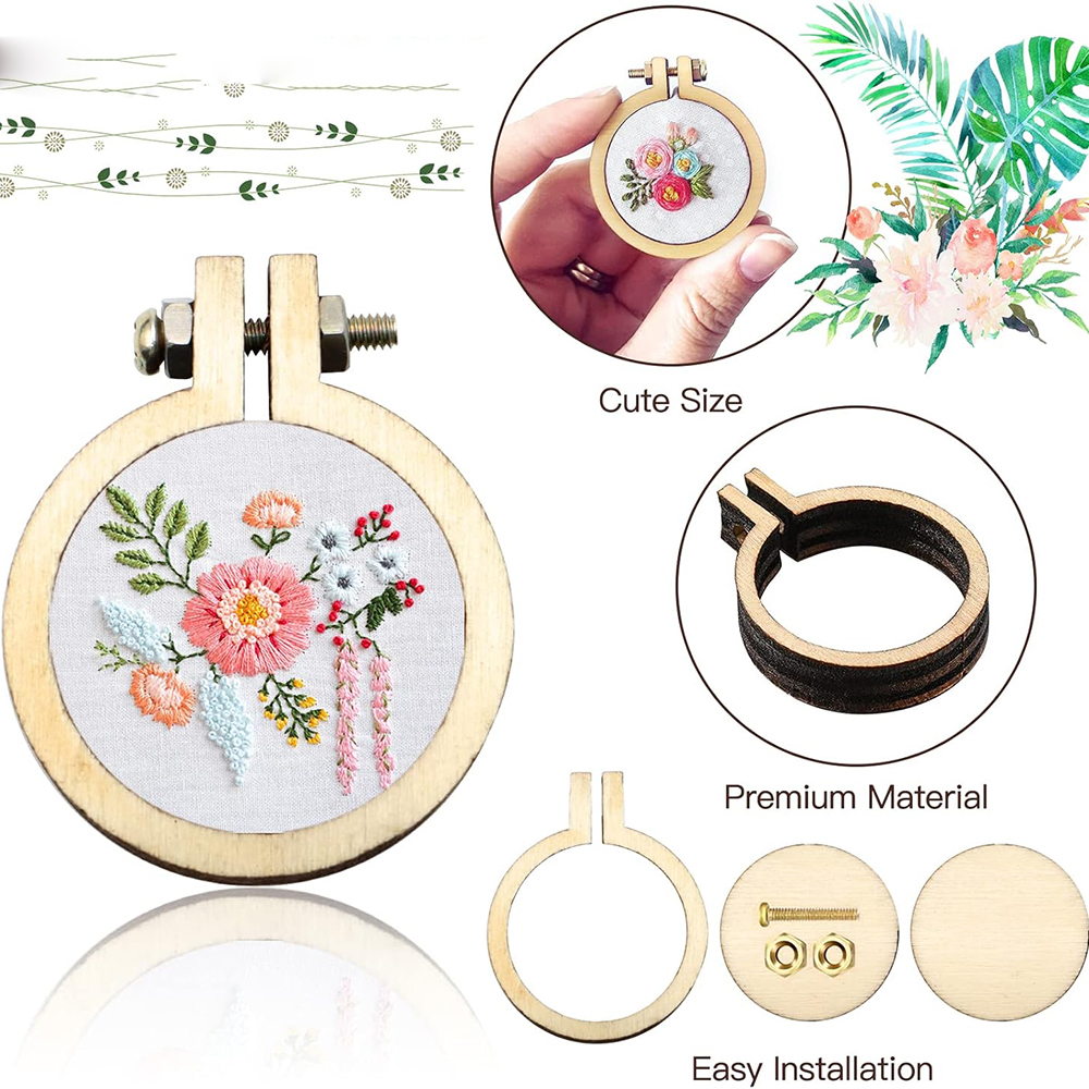 10Pcs/Set Wooden Mini Embroide - Embroidery Hoop Kit 리뷰 및 가격
