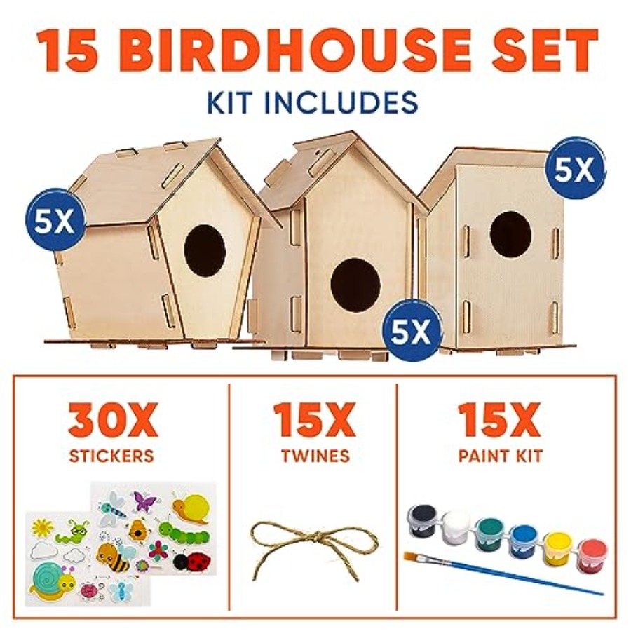 Kit - Unfinished Wood Bird Hou - Art & Craft Paper Ideas 리뷰 및 가격