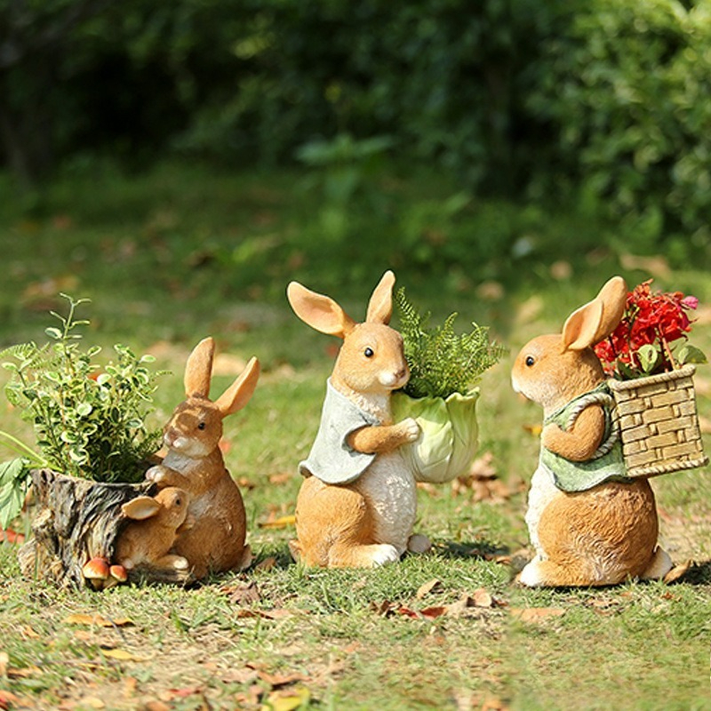 Outdoor Garden Statues Rabbit  - Art Craft Resin 리뷰 및 가격