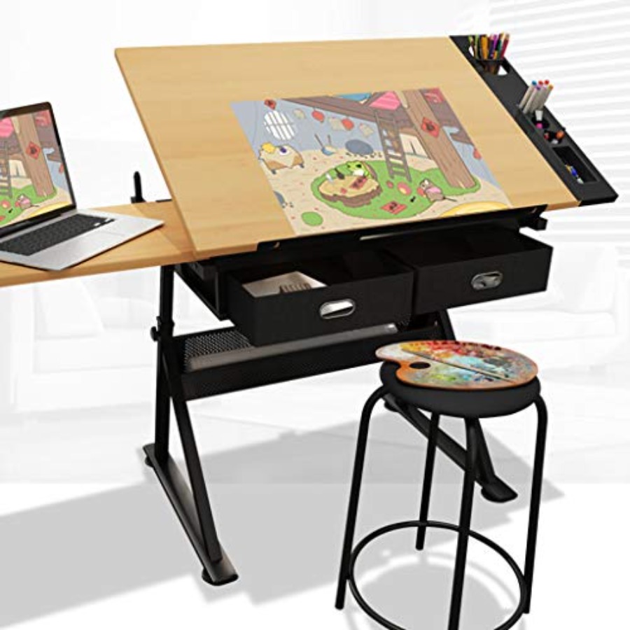 Drafting Table with Storage He - Art & Craft Paper Ideas 리뷰 및 가격
