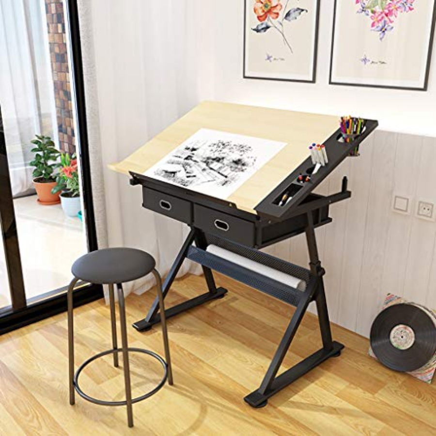 Drafting Table with Storage He - Art & Craft Paper Ideas 리뷰 및 가격