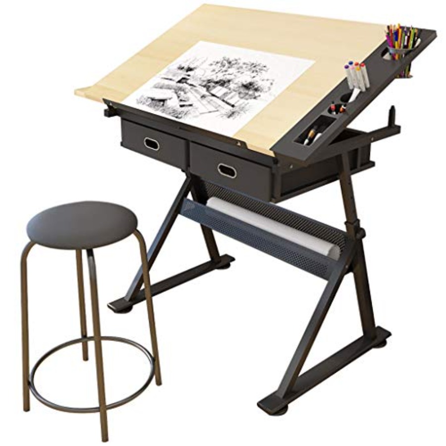 Drafting Table with Storage He - Art & Craft Paper Ideas 리뷰 및 가격
