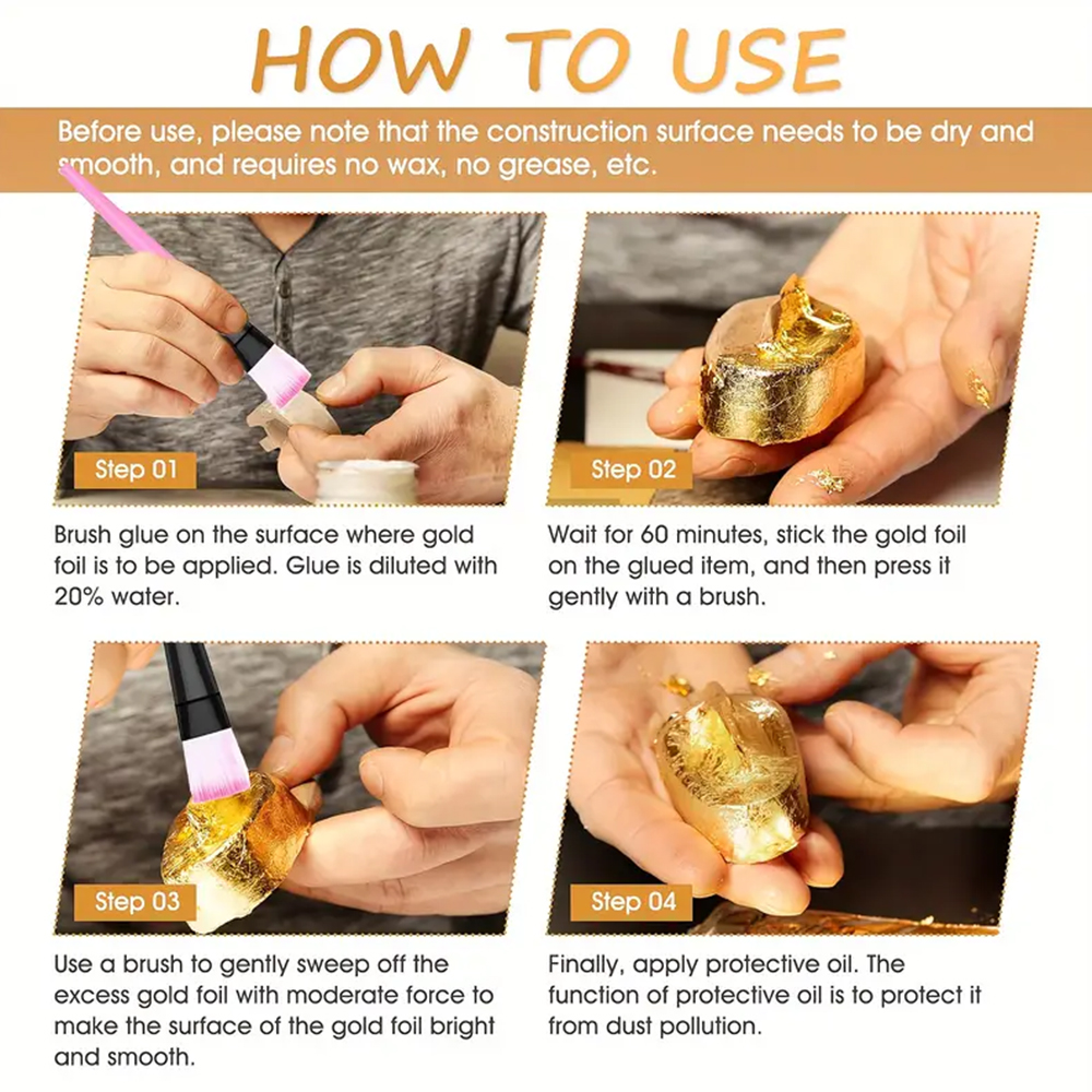 100ML/200ML Golden Foil Adhesi - Art Craft Project 리뷰 및 가격