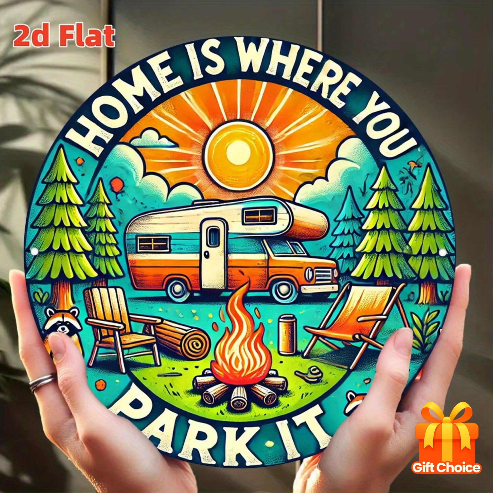Retro camping wooden wall art  - Art Craft Movement 리뷰 및 가격