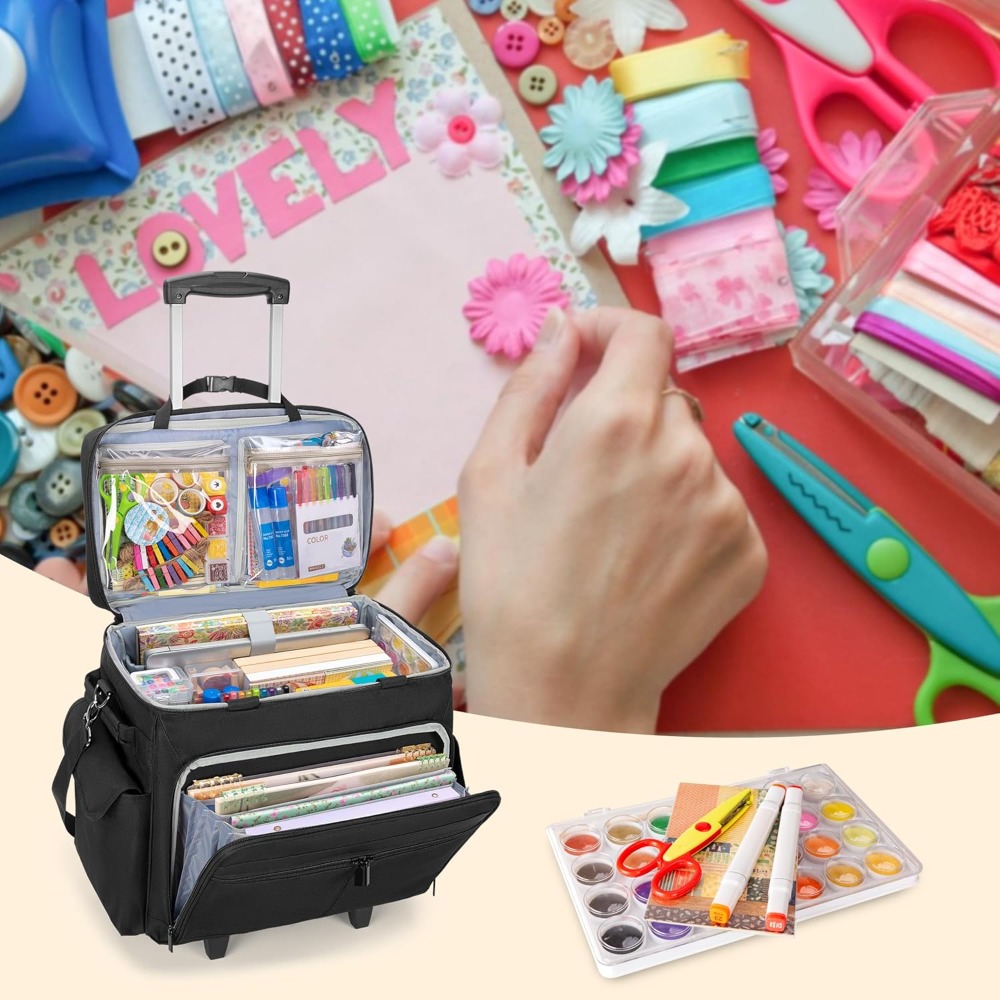 Rolling Scrapbook Tote with Ex - Art Craft Diy 리뷰 및 가격