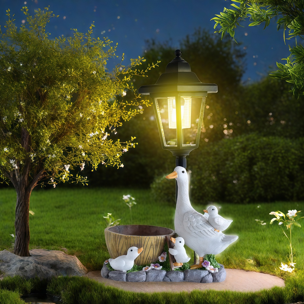 Solar Duck Night Light Garden  - Art Craft Resin 리뷰 및 가격