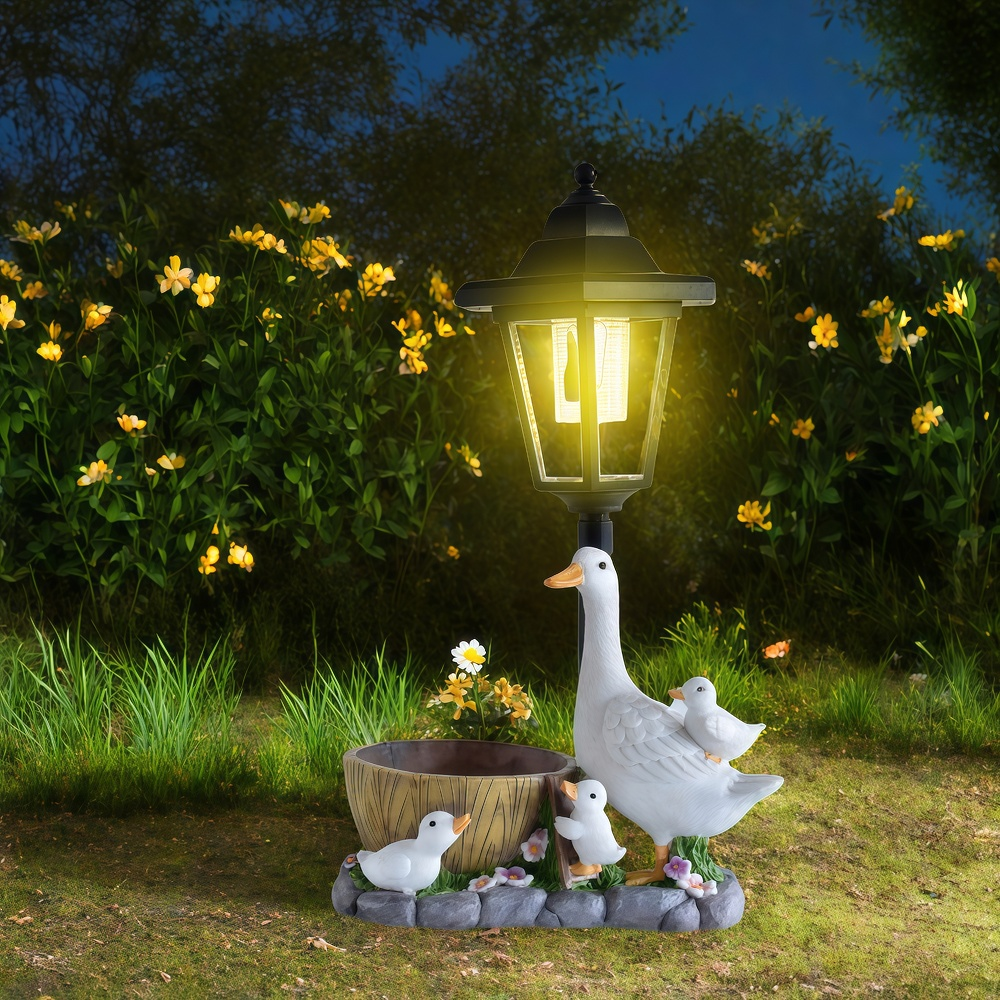 Solar Duck Night Light Garden  - Art Craft Resin 리뷰 및 가격
