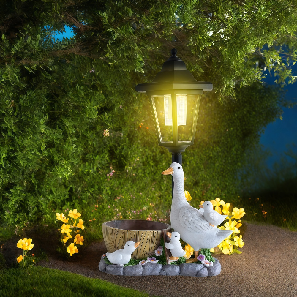 Solar Duck Night Light Garden  - Art Craft Resin 리뷰 및 가격