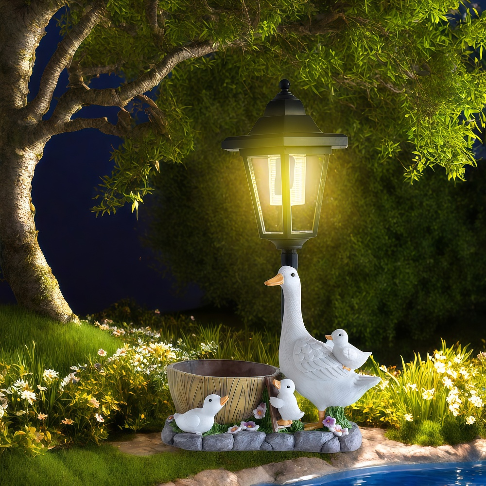 Solar Duck Night Light Garden  - Art Craft Resin 리뷰 및 가격