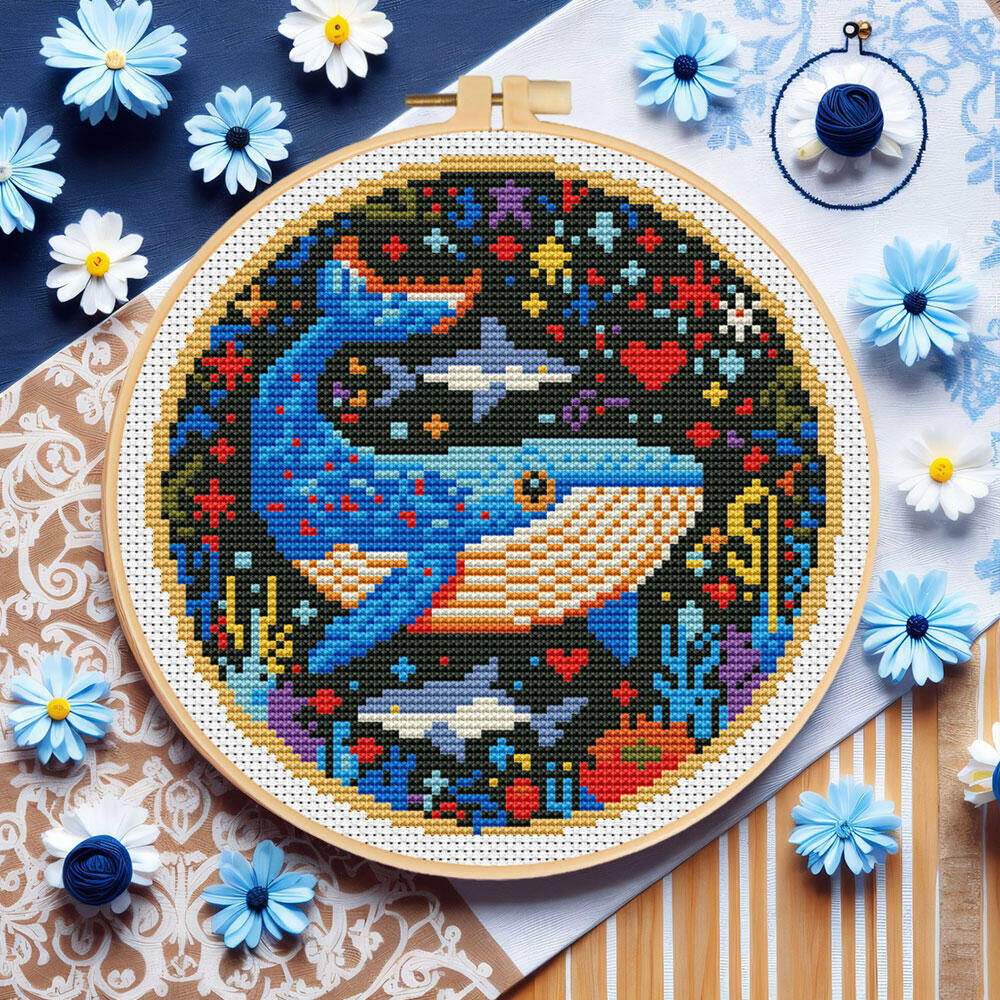 DIY Cross Stitch Whale Embroid - Embroidery Hoop Kit 리뷰 및 가격