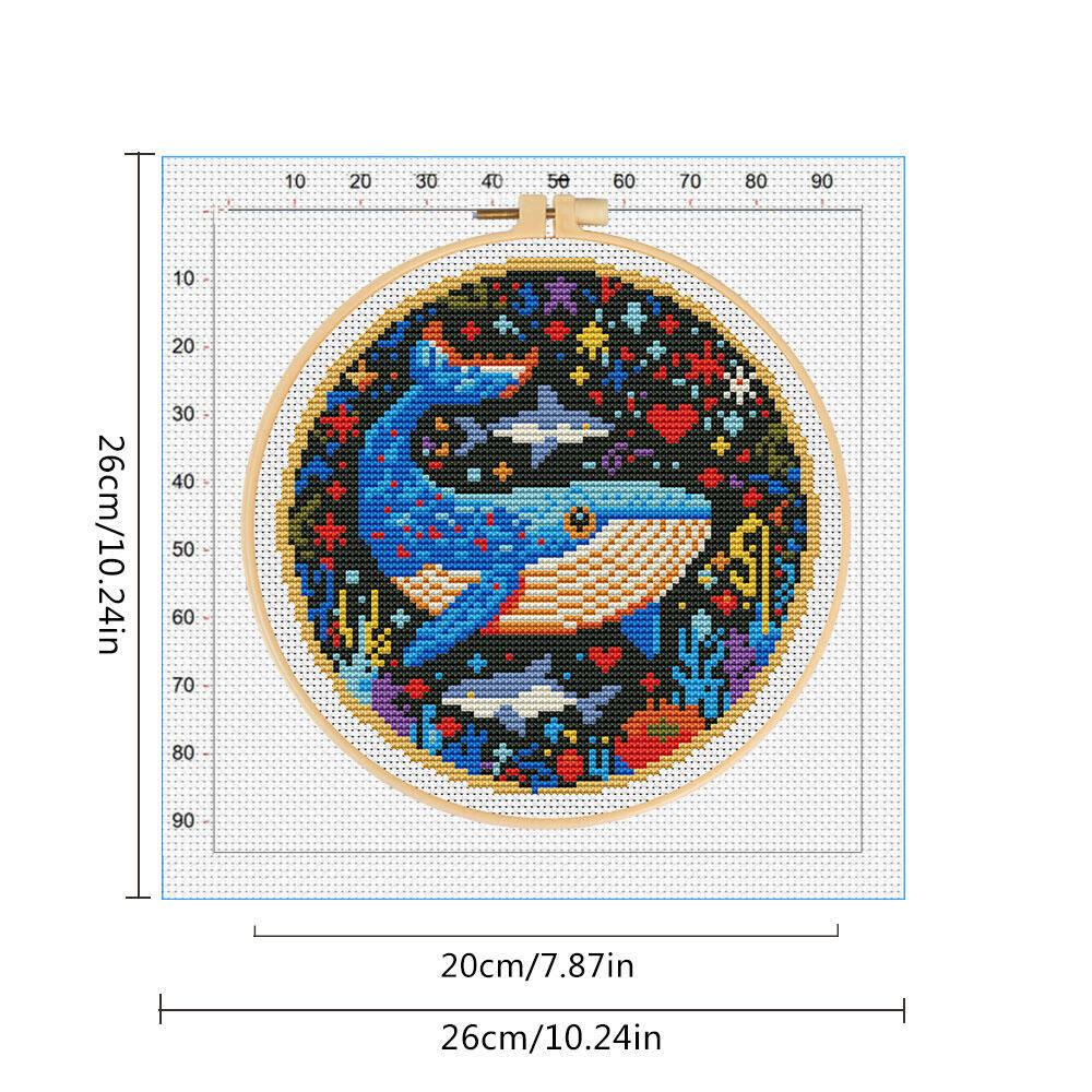 DIY Cross Stitch Whale Embroid - Embroidery Hoop Kit 리뷰 및 가격