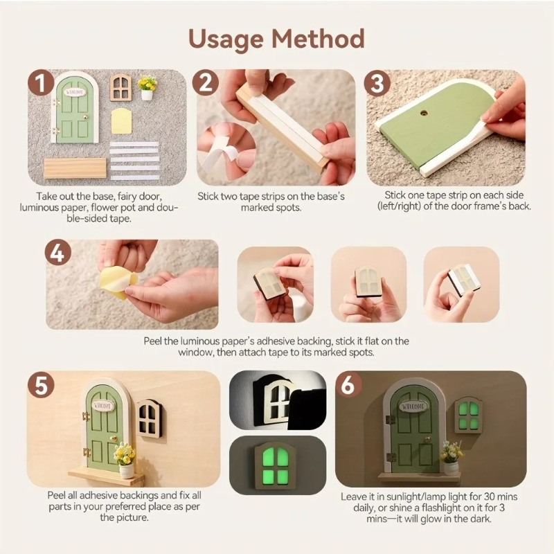Fairy Elf Door Glow Mini Woode - Art Craft Door 리뷰 및 가격