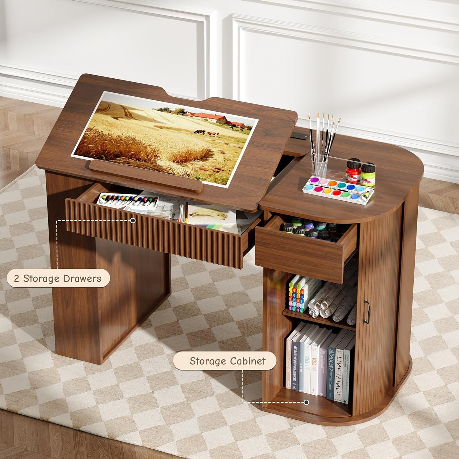 Drafting Table with Storage Ca - Art & Craft Paper Ideas 리뷰 및 가격