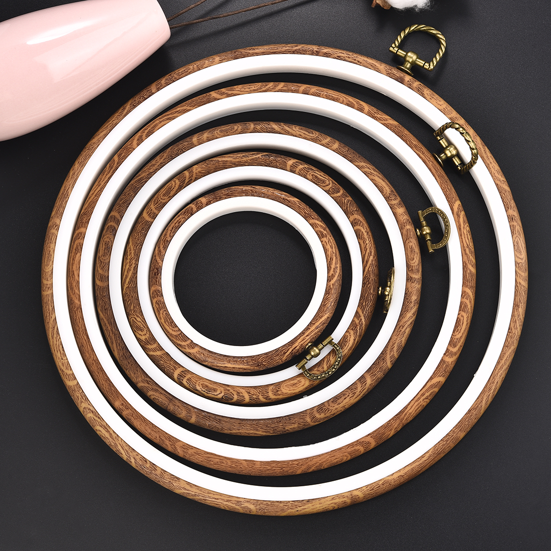 Imitated Wood Round,Oval Diffe - Embroidery Hoop Kit 리뷰 및 가격