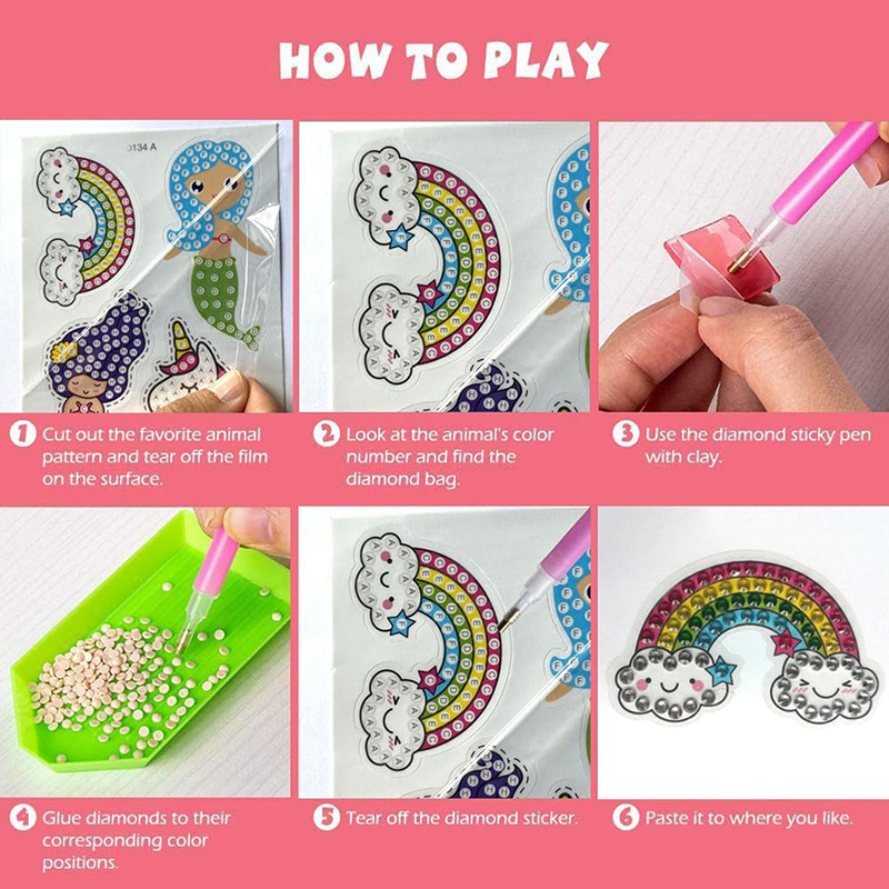 Make Diamond Stickers Kids 5D  - Art Craft Ideas With Paper 리뷰 및 가격