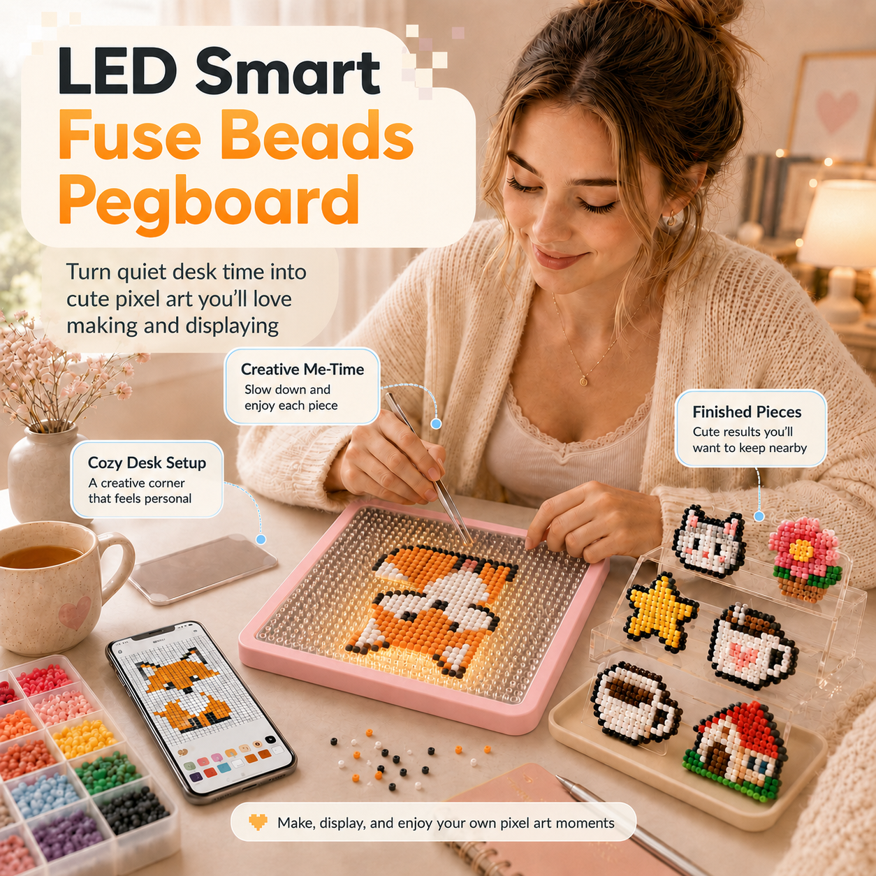 LED Fuse Beads Craft Pegboard  - Art Craft Diy 리뷰 및 가격