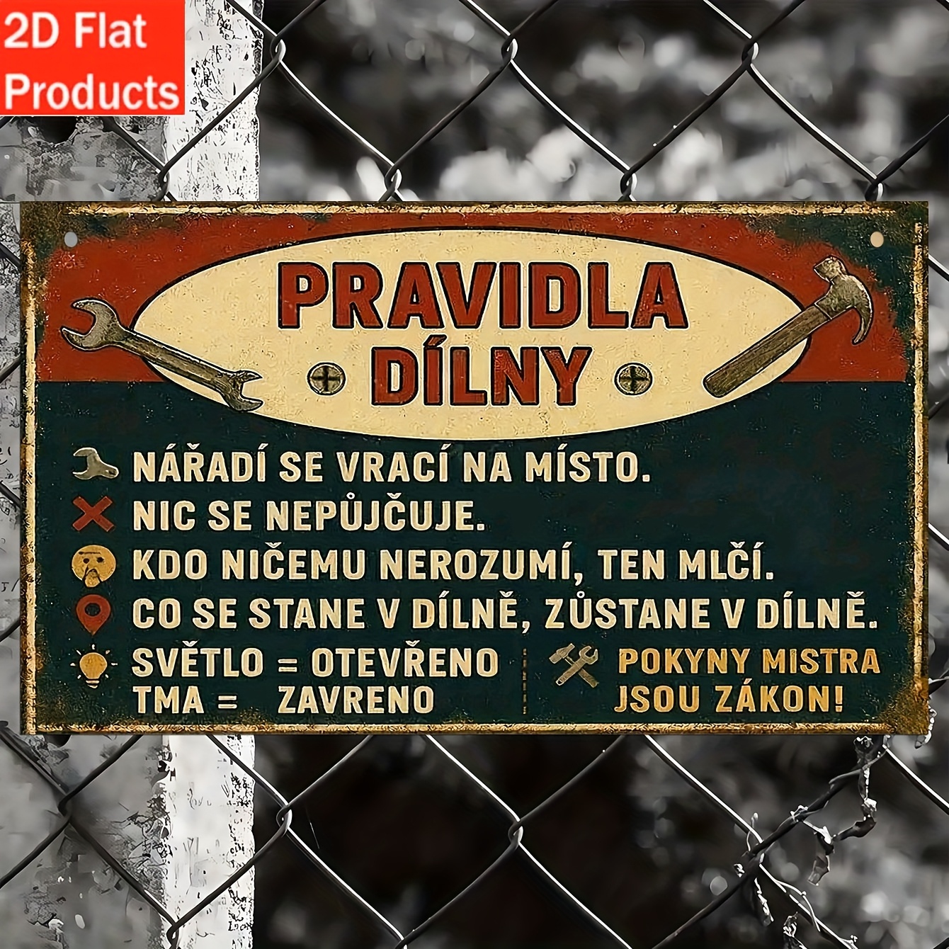 Wooden retro Czech slogan wall - Art Craft Movement 리뷰 및 가격