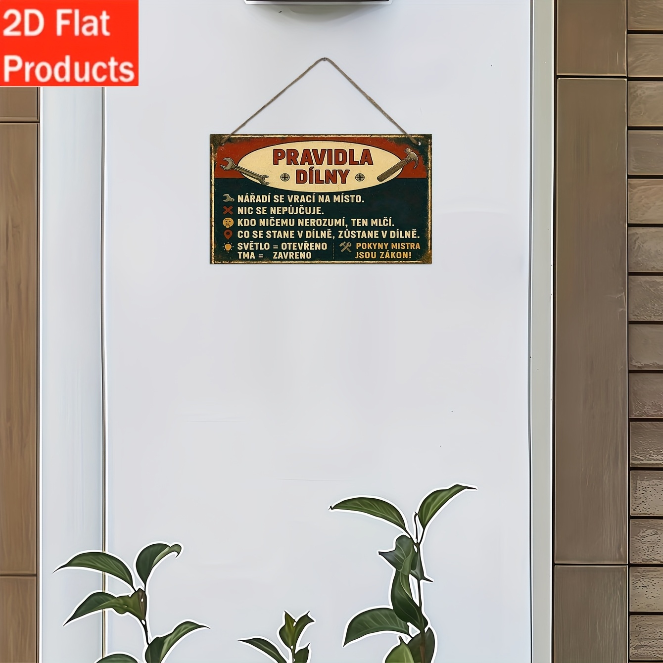 Wooden retro Czech slogan wall - Art Craft Movement 리뷰 및 가격